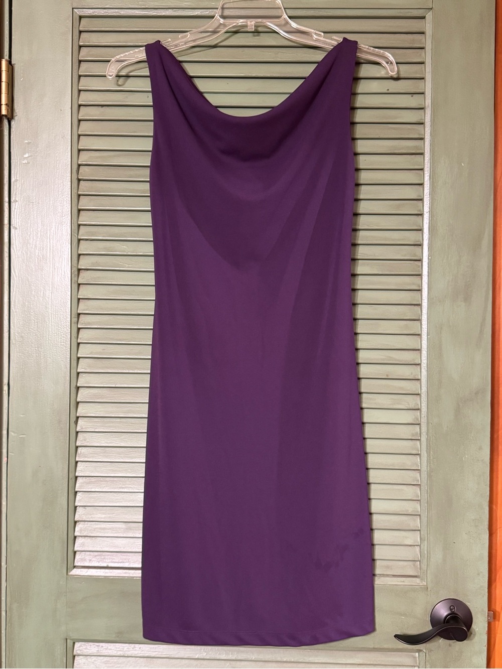 Express Strapless Cowl Neck Dress in Plum